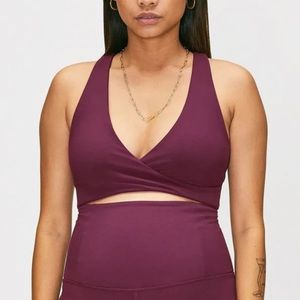 Girlfriend Collective May crossover nursing bra large purple